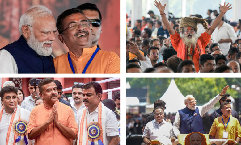 BJP supporters flood Kolkata's Brigade Parade Grounds for Suvendu Adhikari oath ceremony