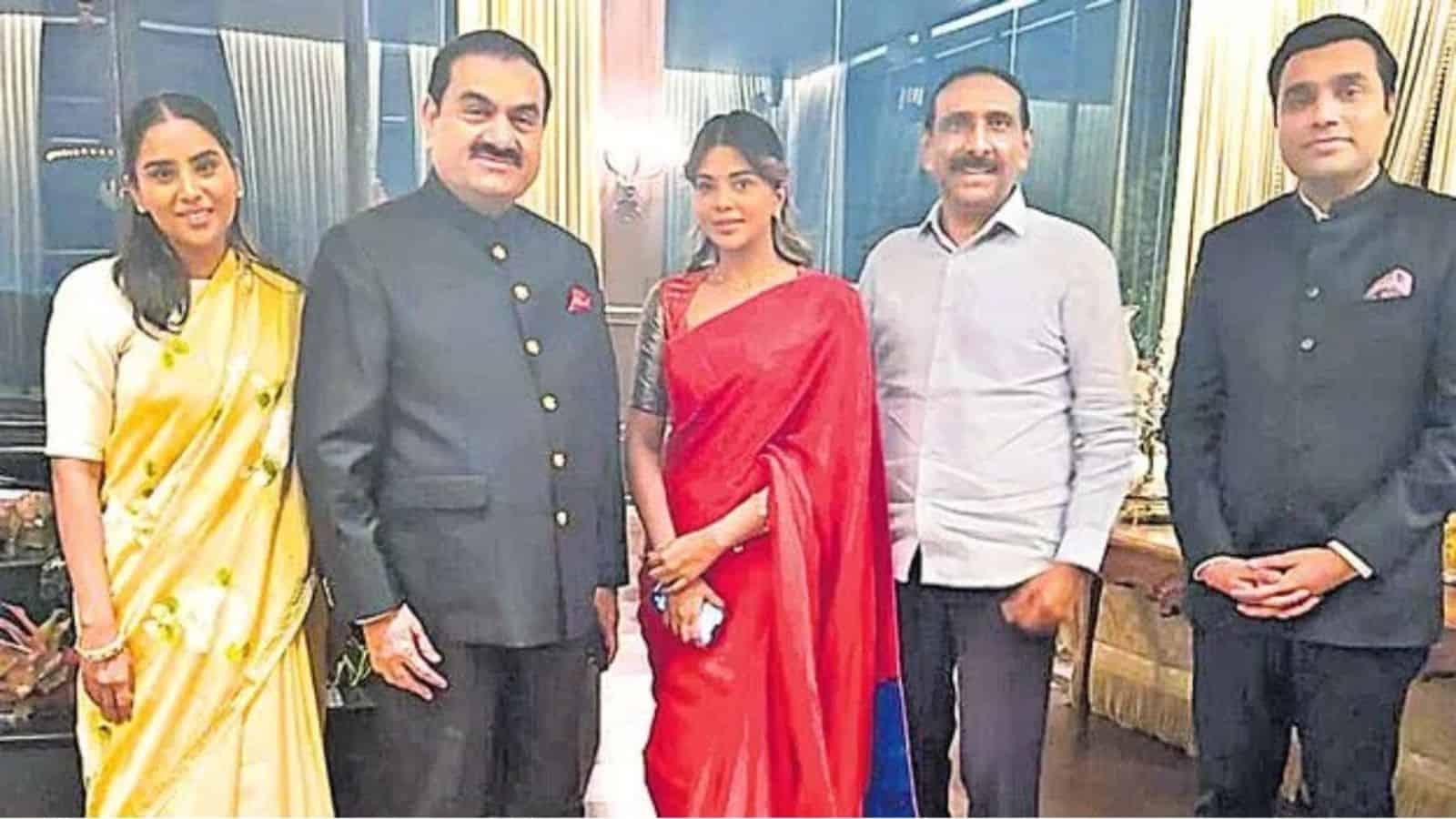 The ED money laundering case accused Boinpally Srinivas Rao seen with Gautam Adani from an old file picture.