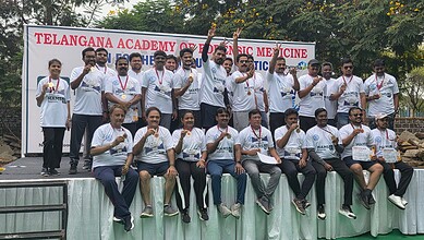 Hyderabad forensic experts participate in health marathon promoting medical research and awareness.