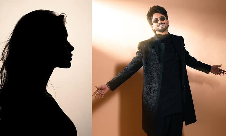 Silhouette of a woman and Mr Faisu smiling with open arms, hinting at a possible marriage announcement.