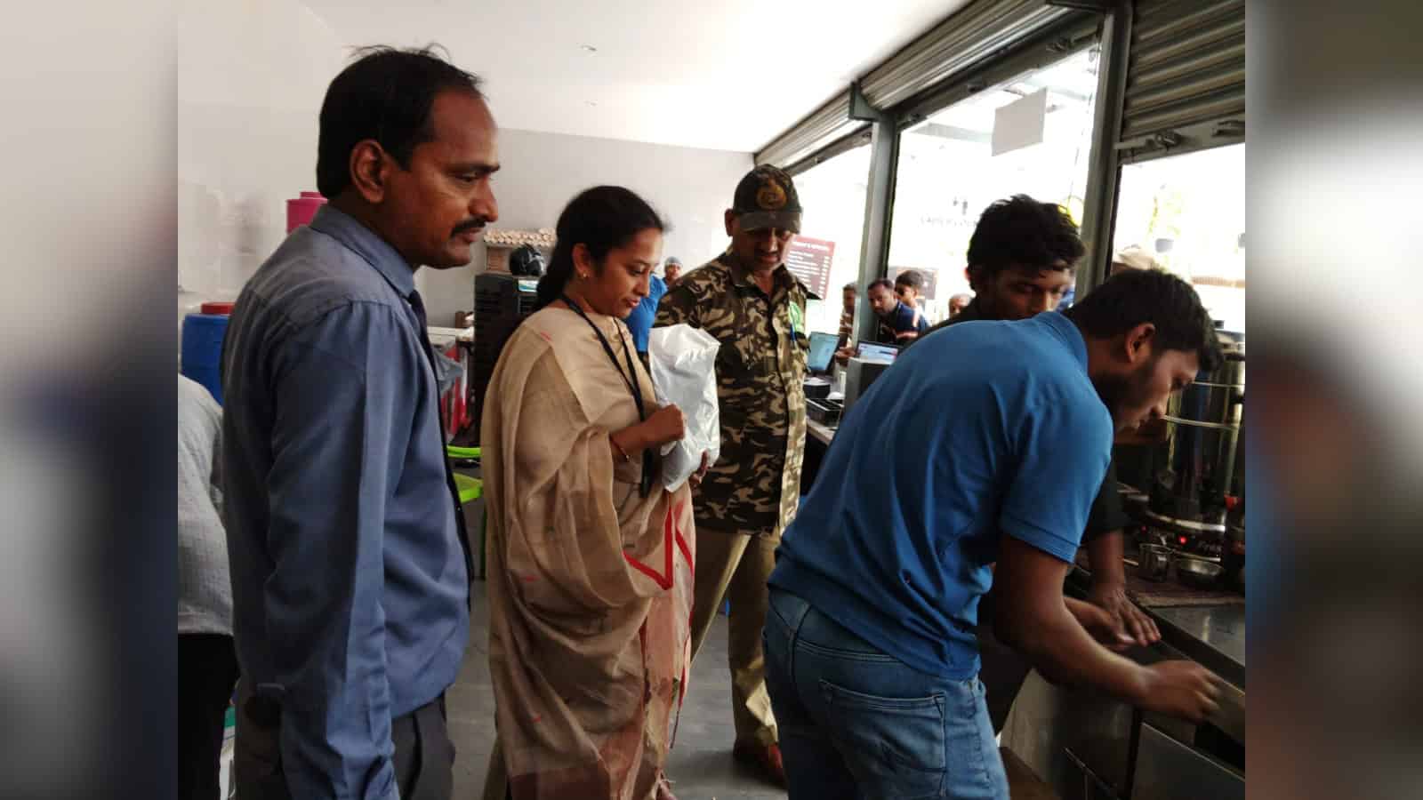 Food safety officials inspecting outlets near schools and parks in Hyderabad for violations.