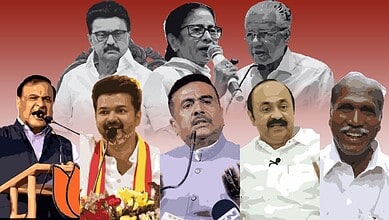 Prominent political leaders at assembly election results debate, highlighting potential opposition disint.