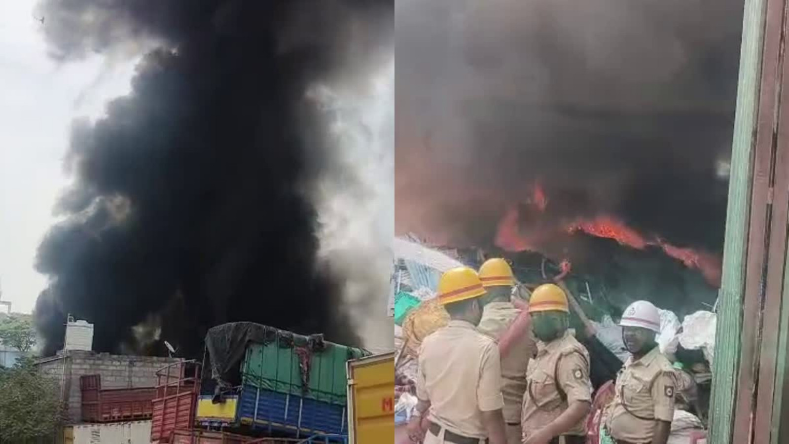 Massive fire breaks out at plastic warehouse in Bengaluru, scrap materials destroyed