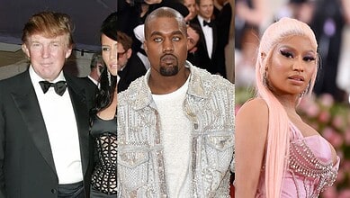 Close-up of three celebrities at the Met Gala 2026, highlighting the list of stars banned from the event.