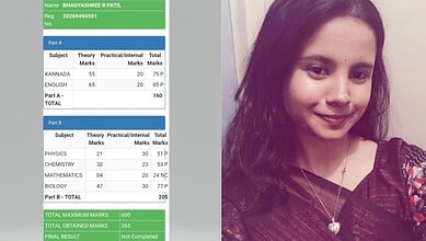 Bhagyashree (right) her marksheet (left)