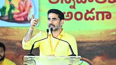 A man in a yellow shirt speaking at a podium during a public event.