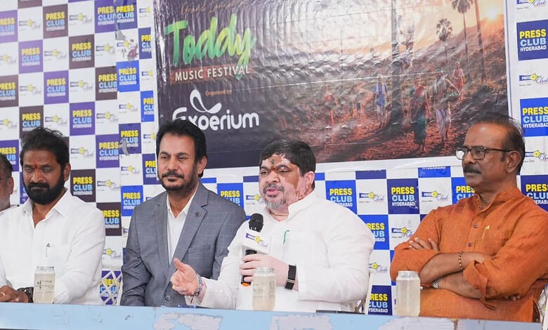 The Siasat Daily, press conference at Today Music Festival with speakers discussing event details.