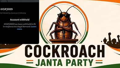 A cockroach illustration with Indian flag colours for Janta Party celebration.