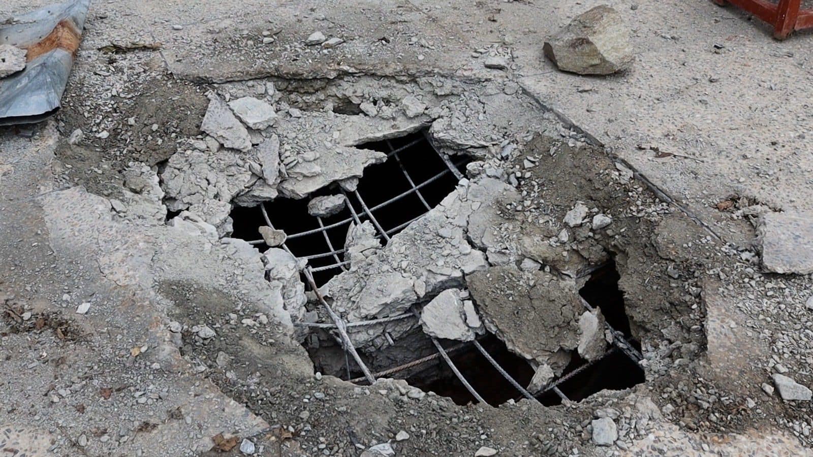 A destroyed building after attack on Afghanistan