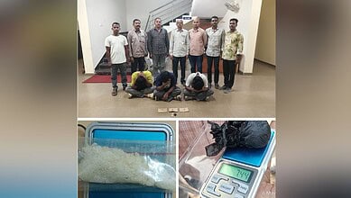 Arrested IT employees with seized MDMA drugs in Hyderabad, facing drug trafficking charges.