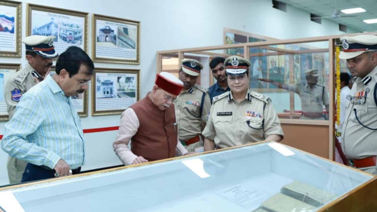 Inauguration of ‘Feel the Jail Experience’ by Governor in Hyderabad, with officials and visitors explorin.