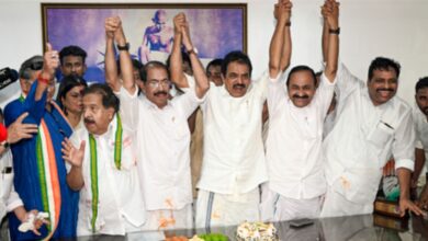Congress leaders after winning the Kerala Assembly elections