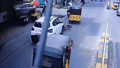 A car rams into a bike in Kukatpally