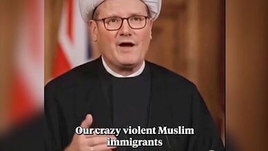 Pakistani Muslim man speaking passionately about immigration issues in the UK, with the caption "Our craz.