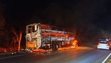 Driver's quick action saves 36 as Hyderabad-Kakinada bus catches fire