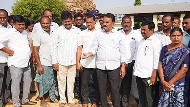Tourism Minister Jupally Krishna Rao visits agricultural market yard in Kollapur