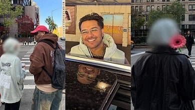 Asim Azhar and Hania Aamir together in a city setting, smiling and enjoying their time.