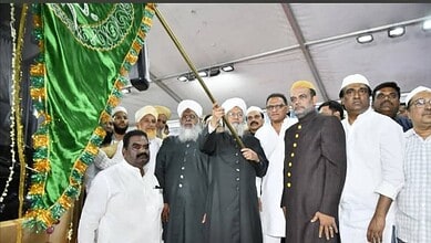 First batch of Haj pilgrims being flagged off by Mohammed Azharuddin in a ceremonial event.