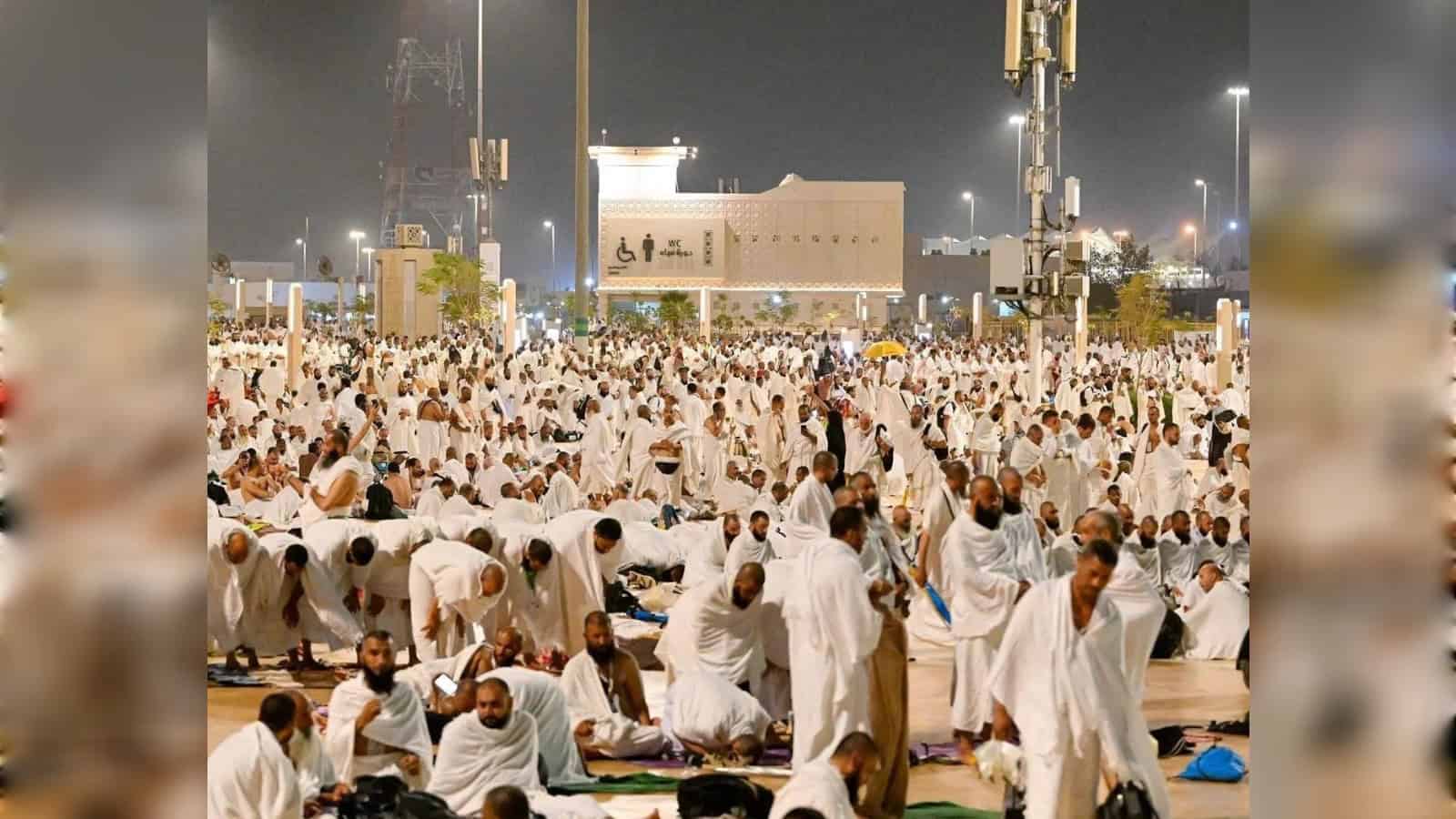 Haj pilgrims spend the night in Muzdalifah after arriving from Arafat during Haj 2026.