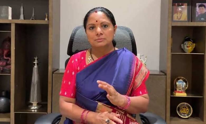 Kavitha alleges Telangana government leaders are trying to seize 30 acres of HPS land.