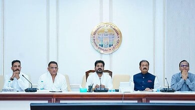 Skill development officials at Telangana government meeting for minority colleges.