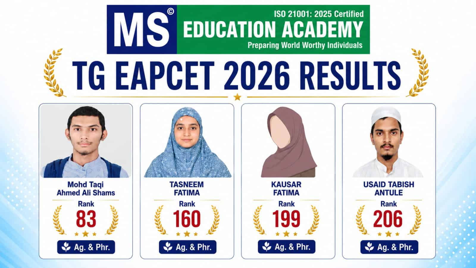 Students celebrating success after TG EAPCET 2026 results announcement.