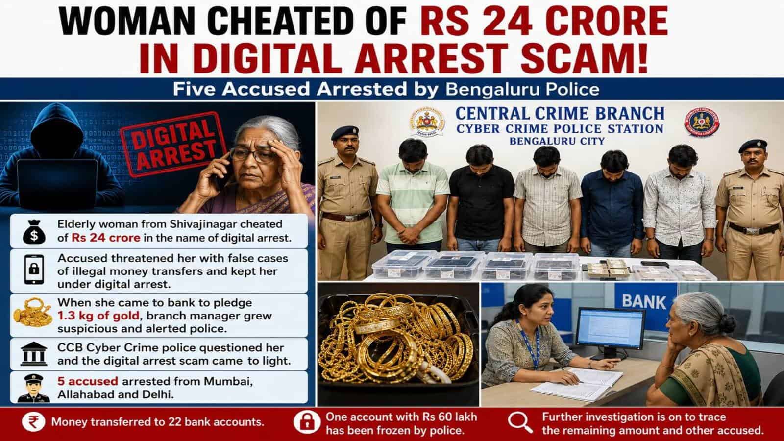 Bengaluru woman cheated of Rs 24 crore in digital arrest scam