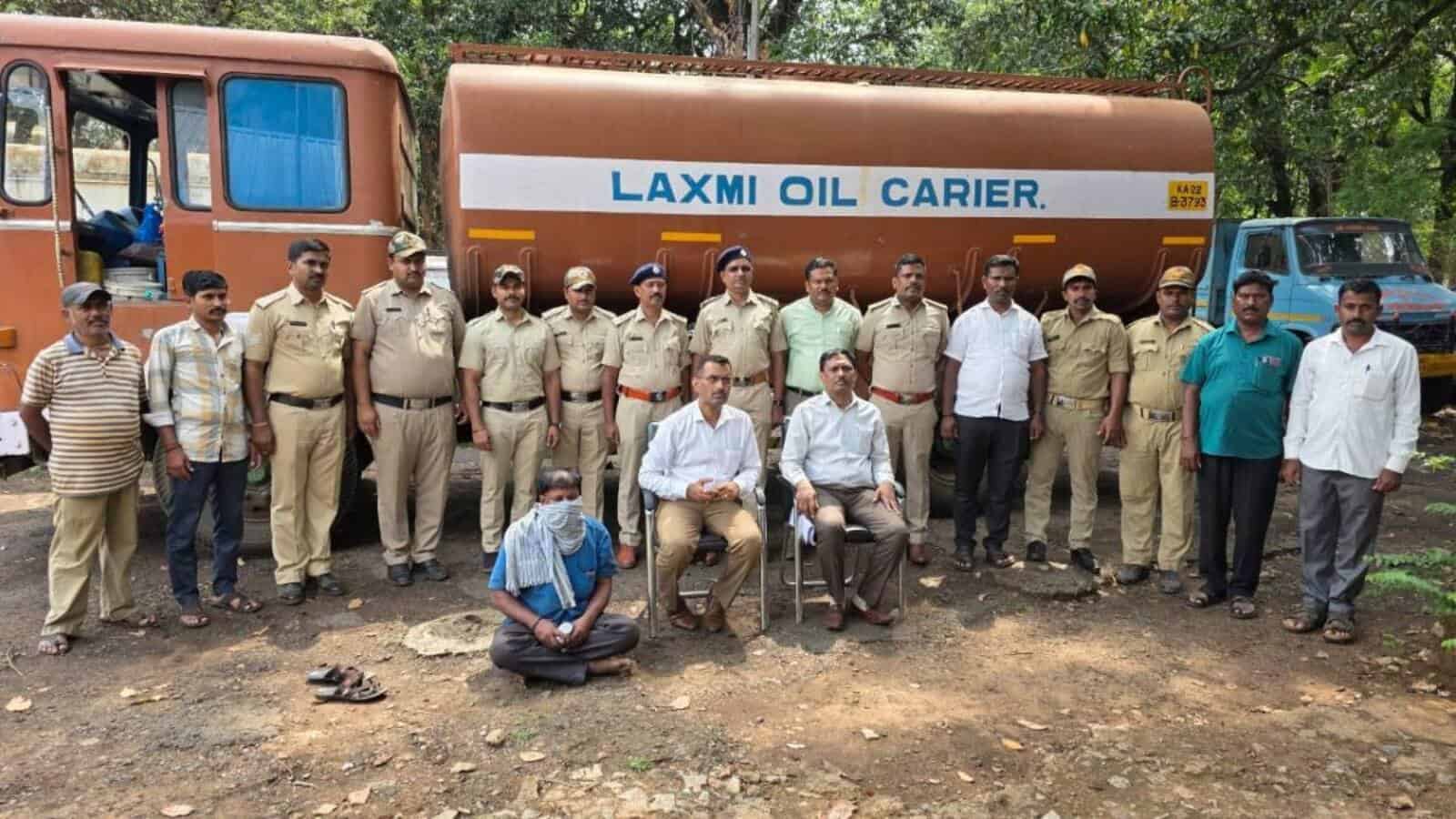 One arrested for transporting illicit spirit in oil tanker in Belagavi