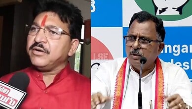BJP MLA from Amrur, Paidi Rakesh Reddy (left) and Congress MP for Nagarkurnool, Mallu Ravi (right)