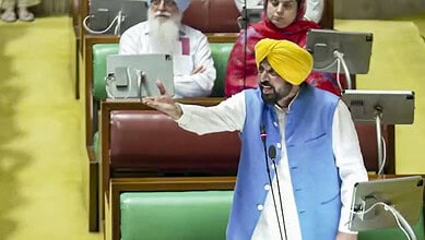 AAP government confidence motion passed in Punjab Assembly, with the leader addressing members during the.