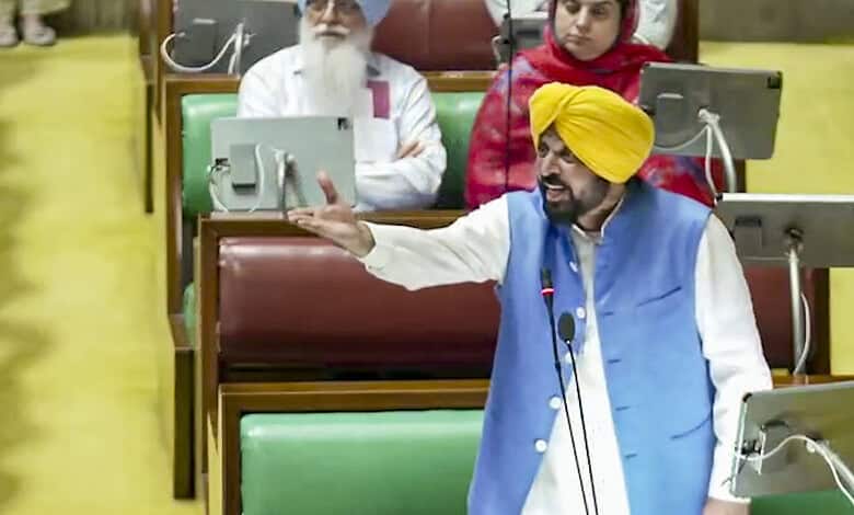 AAP government confidence motion passed in Punjab Assembly, with the leader addressing members during the.