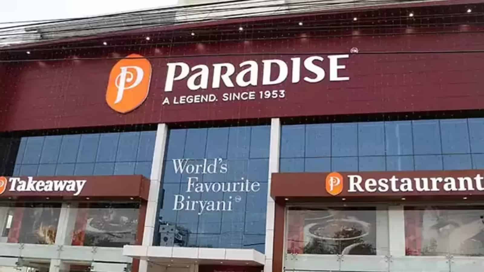 Enjoying a delicious biryani at Paradise restaurant, a popular eatery established in 1953, known for its.