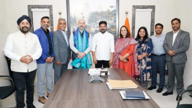Chief Executive Officer of Uber Technologies, Inc., Dara Khosrowshahi meets Telangana Chief Minister Revanth Reddy at his residence in Jubilee Hills