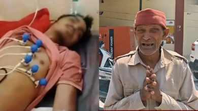 A Dalit teen Ketan Lal was beaten to death(right), his father Dhanpal Lal speaking to reporters (left)
