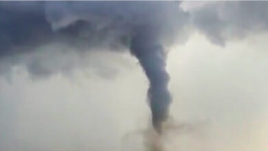 A tornado forms amid dark clouds, in Thoothukudi, Tamil Nadu, Sunday, June 21 (Source PTI)