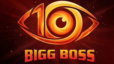 Logo celebrating the 10th anniversary of Bigg Boss reality TV show.