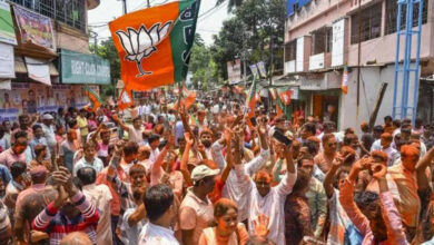 BJP supporters after party wins West Bengal Assembly elections