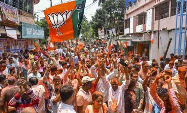 BJP supporters after party wins West Bengal Assembly elections