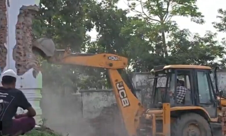 Bulldozer action in UP's Moradabad