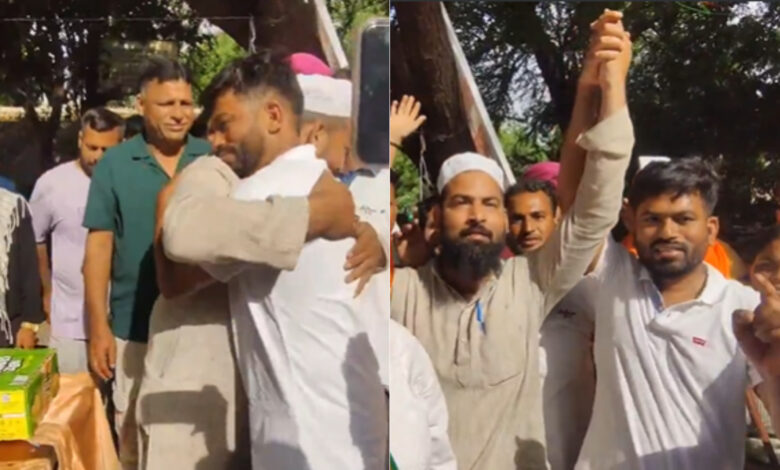 CJP founder Dipke thanks local volunteer for providing refreshments during protests