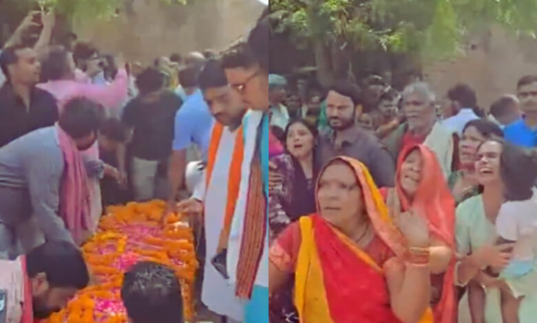 Chaurasia's body was taken in a procession under tight security to Katailwa Ghat in Barhaj where last rites were performed in the presence of family members and a crowd of locals.