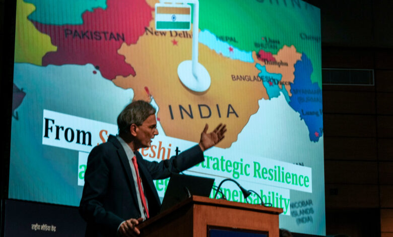 Chief Economic Advisor V Anantha Nageswaran addresses the media during the Economic Survey 2025-26 press conference, in New Delhi