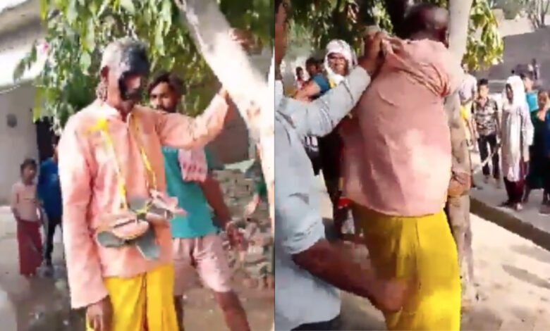 Elderly man assaulted, paraded, with blackened face and garland of shoes