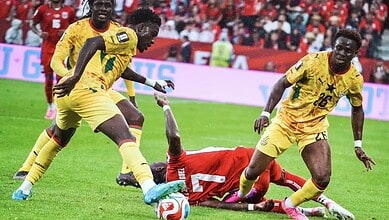 Ghana players celebrate Yirenkyi’s late winning goal against Panama in FIFA WC 2026 match.