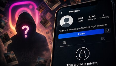 Private social media profile with a silhouetted figure and a question mark, indicating privacy or anonymi.