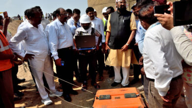 Irrigation and Civil Supplies Minister N Uttam Kumar Reddy reviews work at Medigadda barrages