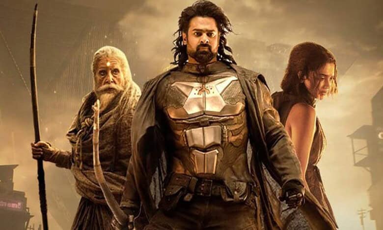 A fierce group of characters from a superhero or fantasy film standing together against a dramatic, storm.