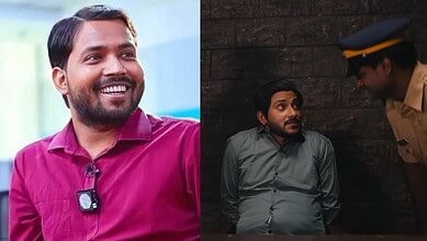 Purav Jha smiling in a pink shirt, supporting Khan Sir in a video.