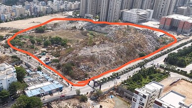 The image shows the 15 acre government land protected by HYDRAA by laying fence around it, after a recent Telangana High Court's order delivered in favour of the state government.