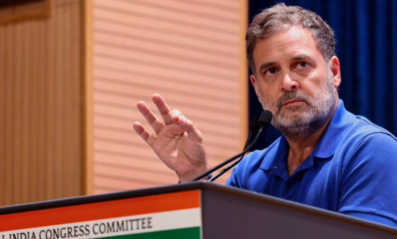 Lok Sabha LoP Rahul Gandhi during the AICC Minority Department District Heads in New Delhi